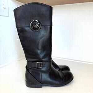 MICHAEL KORS Emma Blaire Riding Boots Black Faux Leather Girls Size 3 Youth